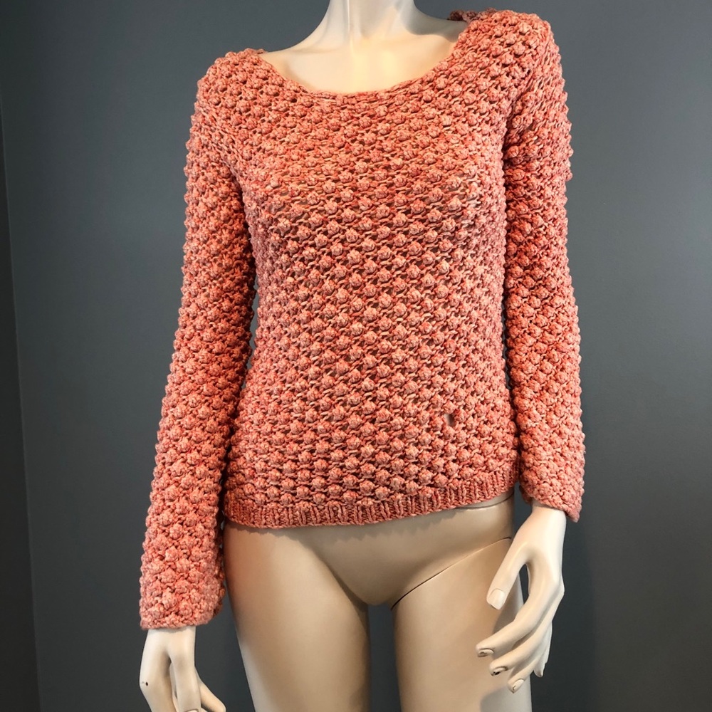 NWT Aiko Orange Knit Sweater Size XS - Picture 7 of 16